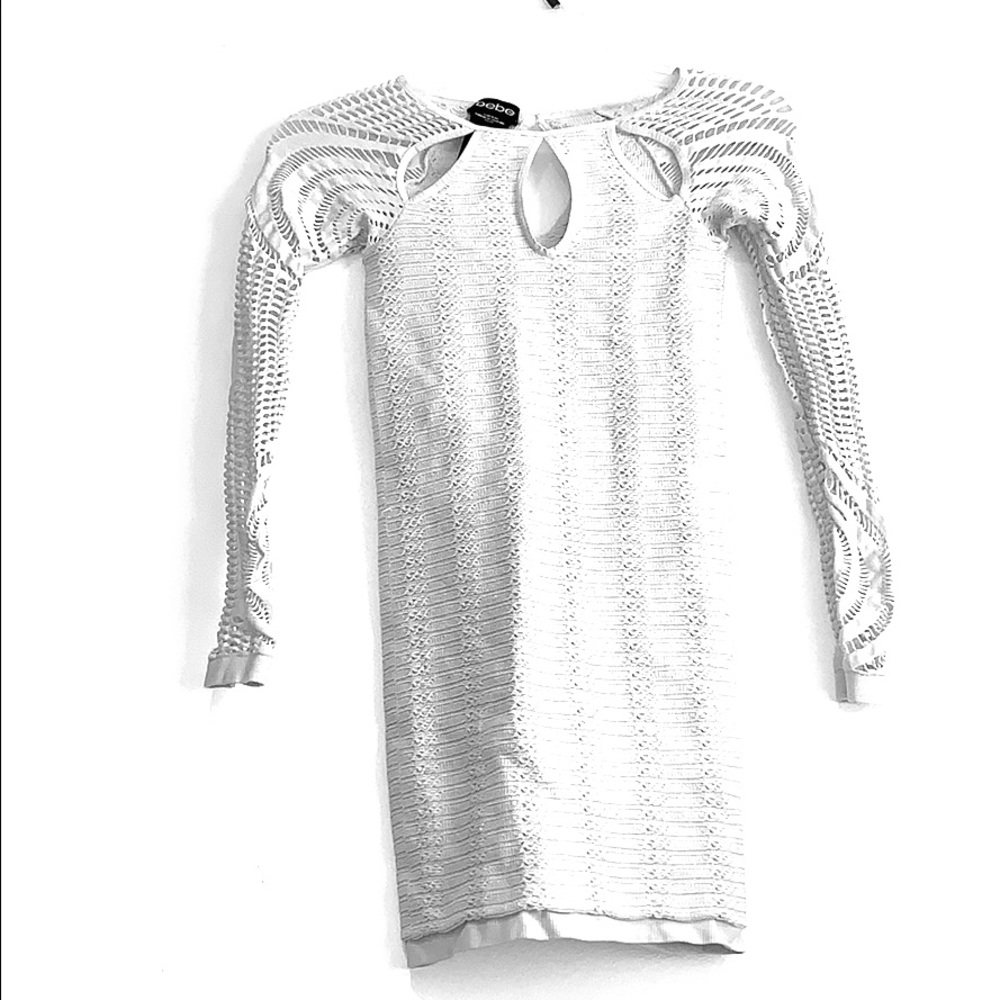 Off white cream beige Bebe mini dress size small